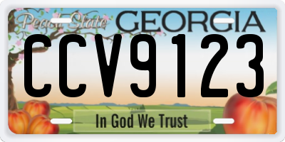 GA license plate CCV9123