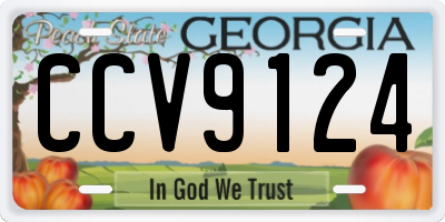 GA license plate CCV9124