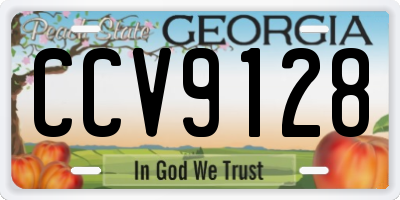 GA license plate CCV9128