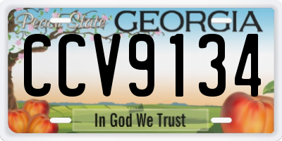 GA license plate CCV9134