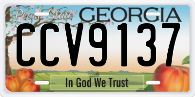 GA license plate CCV9137