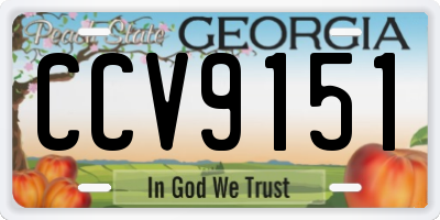 GA license plate CCV9151