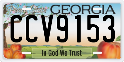 GA license plate CCV9153