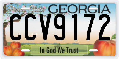 GA license plate CCV9172
