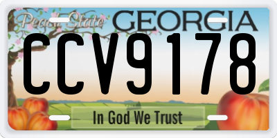GA license plate CCV9178