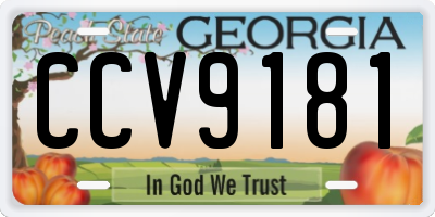 GA license plate CCV9181