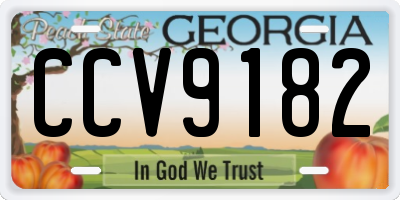 GA license plate CCV9182