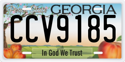 GA license plate CCV9185