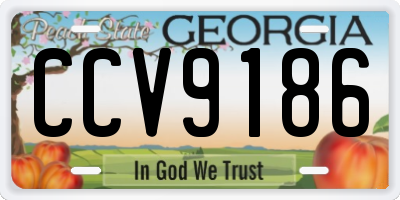 GA license plate CCV9186