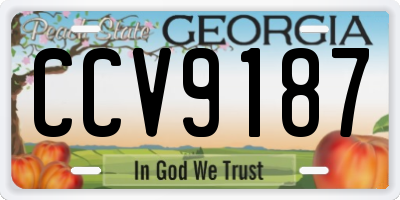 GA license plate CCV9187