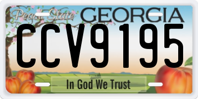 GA license plate CCV9195