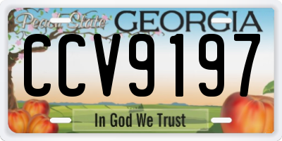 GA license plate CCV9197