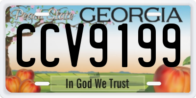 GA license plate CCV9199
