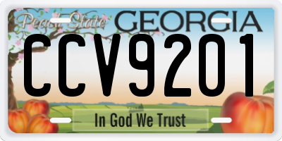 GA license plate CCV9201