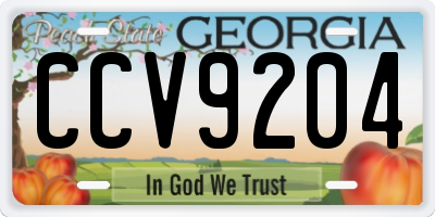 GA license plate CCV9204