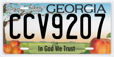 GA license plate CCV9207