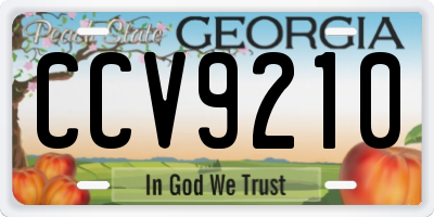 GA license plate CCV9210