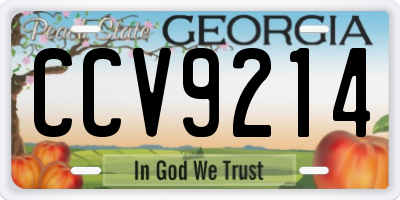 GA license plate CCV9214