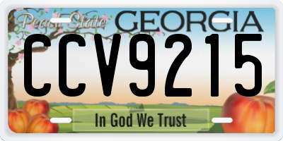 GA license plate CCV9215