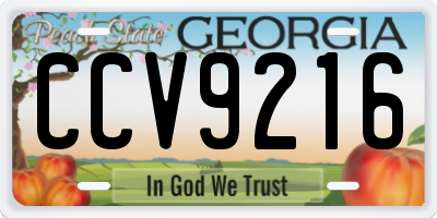 GA license plate CCV9216