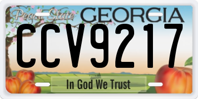 GA license plate CCV9217