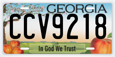 GA license plate CCV9218