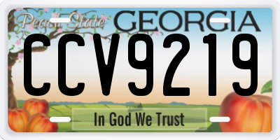 GA license plate CCV9219