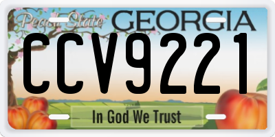 GA license plate CCV9221