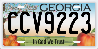 GA license plate CCV9223