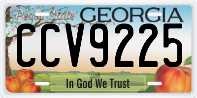 GA license plate CCV9225