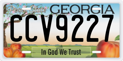 GA license plate CCV9227
