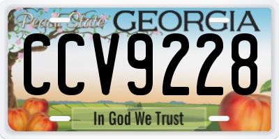 GA license plate CCV9228