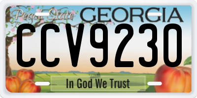 GA license plate CCV9230