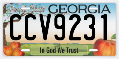 GA license plate CCV9231