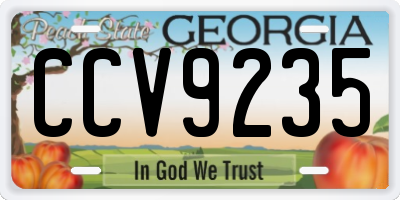GA license plate CCV9235