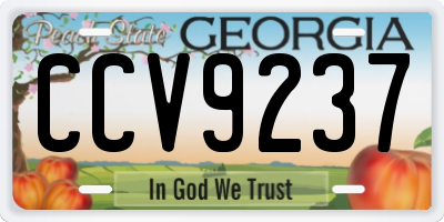 GA license plate CCV9237