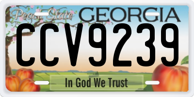 GA license plate CCV9239