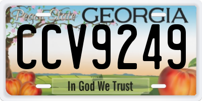 GA license plate CCV9249