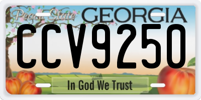 GA license plate CCV9250