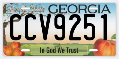 GA license plate CCV9251