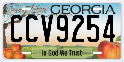 GA license plate CCV9254