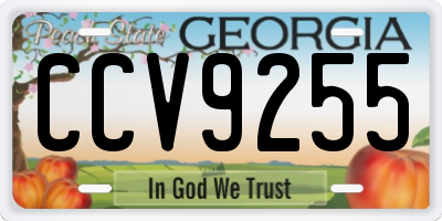 GA license plate CCV9255