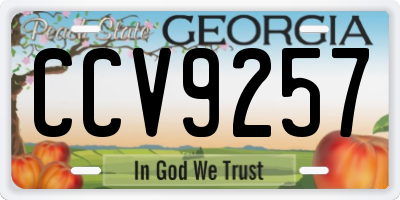 GA license plate CCV9257