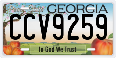 GA license plate CCV9259