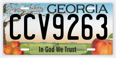 GA license plate CCV9263