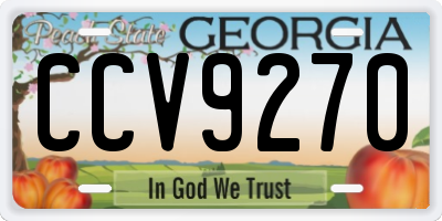 GA license plate CCV9270