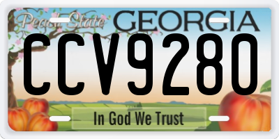 GA license plate CCV9280