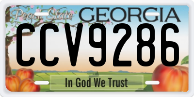 GA license plate CCV9286