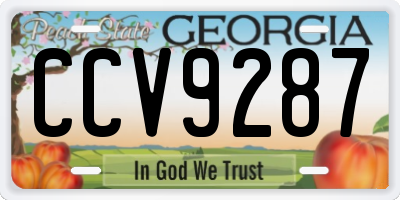 GA license plate CCV9287