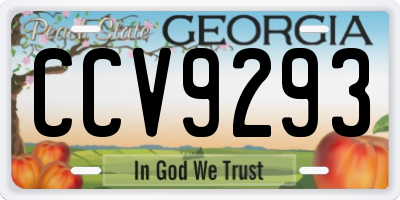 GA license plate CCV9293